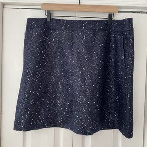 Loft NWT Plus 16 Mini Skirt Pockets Navy Sequin Party Event Work Holiday
